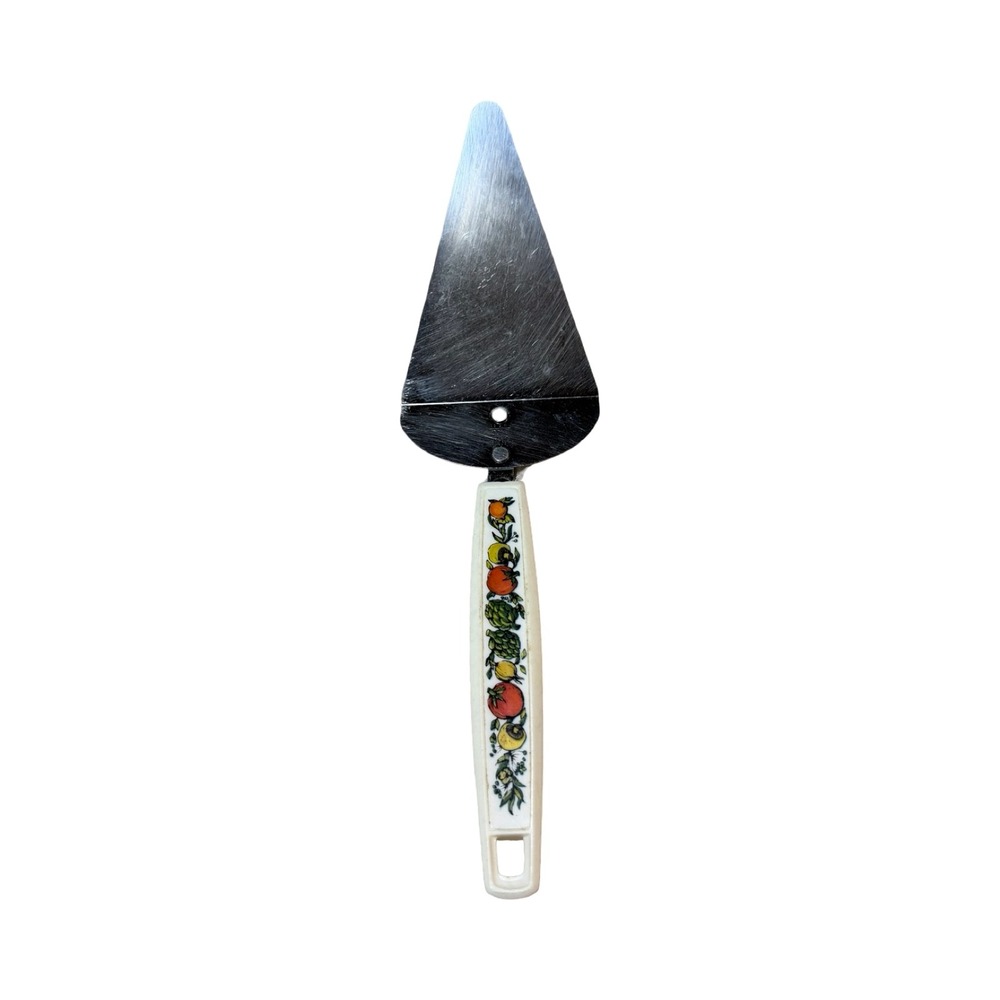 Vintage Ekco Cake Pie Server Chromium Plated Spice Of Life Vegetable Harvest USA